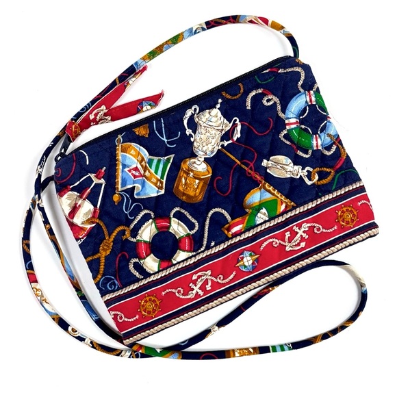 Nautical Print 1996 Vera Bradley Retired Regatta Design Vintage Crossbody Bag - Picture 11 of 13